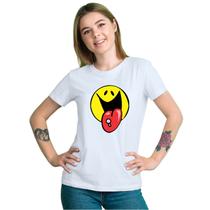 Baby Look Smile Piercing Personalizada Feminina Adulto Algodão com Poliéster Baby Look Smile Piercing Personalizada Feminina Adulto Algodão com Poliéster