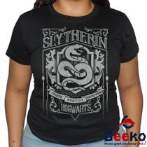 Baby Look Sonserina 100% Algodão Harry Potter Blusa Feminina Hogwarts Slytherin 01 All Geek