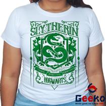 Baby Look Sonserina 100% Algodão Harry Potter Blusa Feminina Hogwarts Slytherin 07 All Geek
