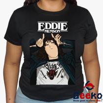 Baby Look Stranger Things 100% Algodão - Eddie Munson - Geeko