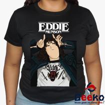 Baby Look Stranger Things 100% Algodão - Eddie Munson - Geeko