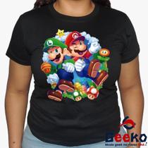 Baby Look Super Mario 100% Algodão - Super Mario Bros - Geeko