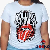 Baby Look The Rolling Stones 100% Algodão - Blusa Feminina Rock - Geeko