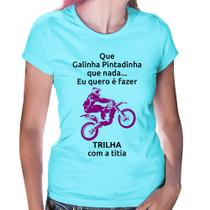 Baby Look Trilha com a titia (moto rosa) - Foca na Moda