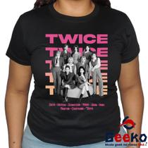 Baby Look Twice 100% Algodão Blusa Feminina Once K-pop Banda Preto e Branco Geeko