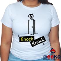 Baby Look Twice 100% Algodão K-pop Knock Knock Once Blusa Feminina Geeko