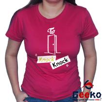 Baby Look Twice 100% Algodão K-pop Knock Knock Once Blusa Feminina Geeko