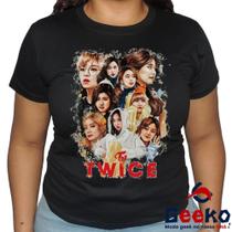 Baby Look Twice 100% Algodão Once K-pop Blusa Feminina Geeko Baby Look Twice 100% Algodão Once K-pop Blusa Feminina Geeko