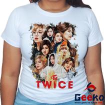 Baby Look Twice 100% Algodão Once K-pop Blusa Feminina Geeko Baby Look Twice 100% Algodão Once K-pop Blusa Feminina Geeko