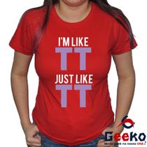 Baby Look Twice 100% Algodão TT Once Blusa Feminina Geeko Baby Look Twice 100% Algodão TT Once Blusa Feminina Geeko