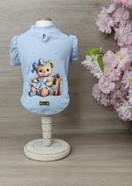 Baby Look Vintage Azul Bebê para cachorro e gato