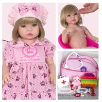 Baby Menina Silicone Princesa Realista Enxoval Completo