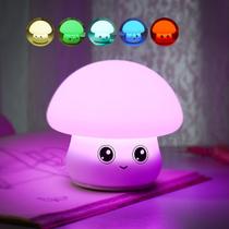 Baby Night Light, Cogumelo Silicone Rechargeable Night Ligh