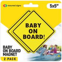 Baby on Board Magnet Assured Signs, pacote com 5 x 5 cm Baby on Board Magnet Assured Signs, pacote com 5 x 5 cm
