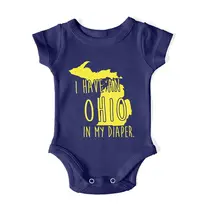 Baby One Piece In My Diaper Ohio UM Michigan Fans 12M Navy