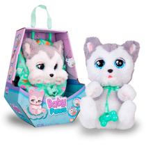 Baby Paws Cachorrinho De Pelúcia Interativo Com Sons Olhos Abertos E Bolsinha
