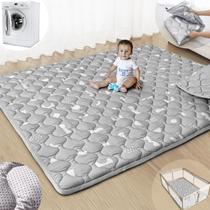 Baby Play Mat Beavtaens 180x150 cm, cinza macio antiderrapante Baby Play Mat Beavtaens 180x150 cm, cinza macio antiderrapante