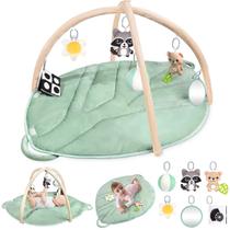 Baby Play Mat GiftPeak Oversize Tummy Time com 6 brinquedos, verde sálvia