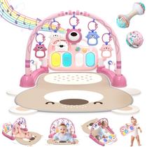 Baby Play Mat Gym ESOLOM com 7 brinquedos sensoriais, música e luzes