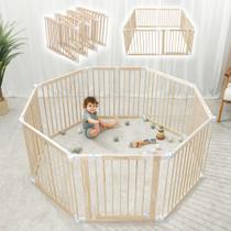 Baby Playpen & Baby Gate dobráveis de madeira da Comfy Cubs