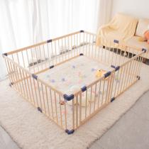 Baby Playpen Bonrcea Pure Wooden com portão de segurança e cerca