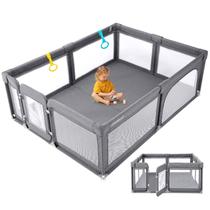 Baby Playpen Cholena Extra Large, resistente, com porta e malha, 200x180cm