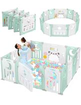 Baby Playpen Dripex dobrável com portão ajustável de 14 painéis