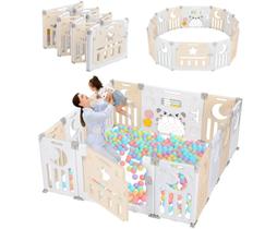 Baby Playpen Dripex dobrável com portão ajustável de 14 painéis