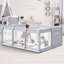 Baby Playpen Hiaksedt 74x50cm para bebês e crianças pequenas cinza