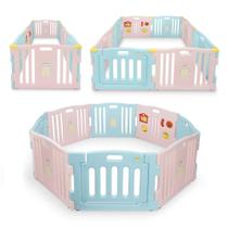 Baby Playpen Kidzone Interactive de 8 painéis com porta de segurança