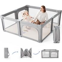 Baby Playpen Sweeby dobrável 150x150cm com porta cinza Baby Playpen Sweeby dobrável 150x150cm com porta cinza