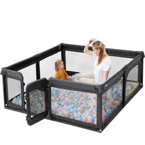 Baby Playpen Sweeby Gate com tapete, cerca interna de 200 x 180 cm, preta Baby Playpen Sweeby Gate com tapete, cerca interna de 200 x 180 cm, preta