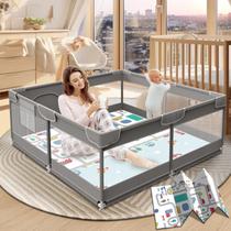Baby Playpen XVI-HX com tapete de 127 x 127 cm, interno e externo