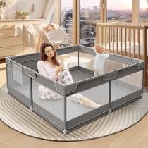 Baby Playpen XVIHX Playard Indoor Outdoor Cinza 127x127cm