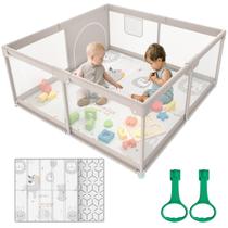 Baby Playpen ZEEBABA com tapete para bebês e crianças pequenas 120x120cm Baby Playpen ZEEBABA com tapete para bebês e crianças pequenas 120x120cm