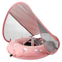 Baby Pool Float Mambobaby autoinflável com dossel rosa