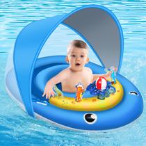 Baby Pool Float OleOleToy com proteção solar de dossel UPF50+