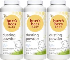 Baby Powder Burt's Bees Hypoallergenic Dusting 220 ml (pacote com 3)