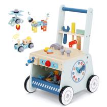 Baby Push Walker 2 em 1 de madeira com brinquedo de ferramentas de 1 a 3 anos Baby Push Walker 2 em 1 de madeira com brinquedo de ferramentas de 1 a 3 anos