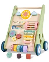 Baby Push Walker Takeeyce de madeira com rodas de 6 a 12 meses