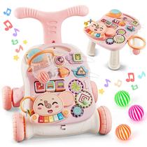 Baby Push Walker TOY Life 3 em 1 para menina de 6 a 12 meses rosa