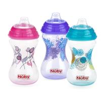Baby Sippy Cup Nuby Clik-It Soft Spout 300 ml, pacote com 3 Baby Sippy Cup Nuby Clik-It Soft Spout 300 ml, pacote com 3