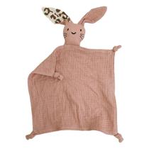 Baby Soothe Cobertor Soft Gaze Bibs Teether Burp Cloth Gift Cute Rabbit Doll Appease Towel Comfort Sleeping Cuddling Toy - Rosa Sujo 2