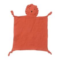 Baby Soother Appease Towel Bib Soft Animal Lion Doll Teether Infants Comfort Sleeping Nursing Cuddling Blanket Toys - Brick red