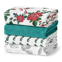 Baby Swaddle Cobertor Unisex Swaddle Wrap Soft Silky Bamboo Muslin Swaddle Cobertores Neutro Recebendo Cobertor para Meninos e Meninas, Grande 47 x 47 polegadas, Conjunto de 4 - SYNPOS