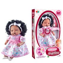 Baby Tipo Reborn Negra Angelina Fala 62 Frases + Mamadeira - Milk Brinquedo