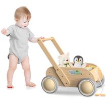 Baby Walker Wyfkyd Wooden Push Pull Learning com rodas Baby Walker Wyfkyd Wooden Push Pull Learning com rodas