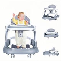 Baby Walker XZV Anti-Rollove com rodas 6-18M, 2 de altura, cinza