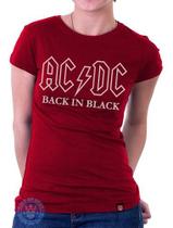 Babylook Ac Dc Back In Black Blusinha Banda Rock