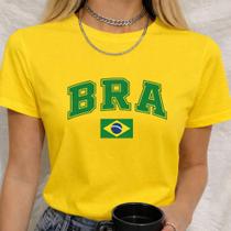 Babylook Algodão Estampa Bra Bandeira Modinha Copa do Mundo Jogos Família Confortável Linda Macia
